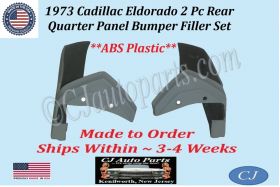 NEW 1973 Cadillac Eldorado 2 Pc Rear Quarter Panel Bumper Filler Set